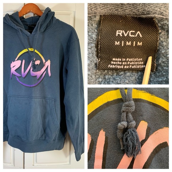 RVCA Other - RVCA Hoodie Mens Medium Hooded Sweatshirt Logo Y2K 90s Grunge Surfer Skater READ